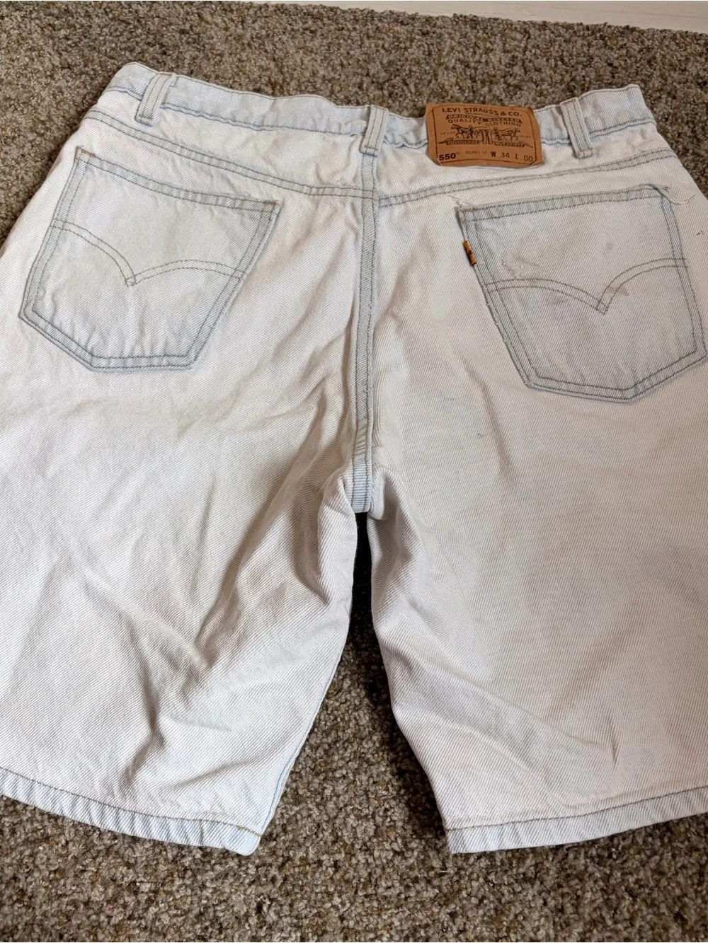 Vintage Levi’s 550 orange tab Light Blue Denim Shorts